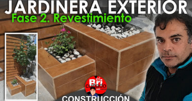 Como Hacer una Jardinera de Exterior de Obra. Revestimiento